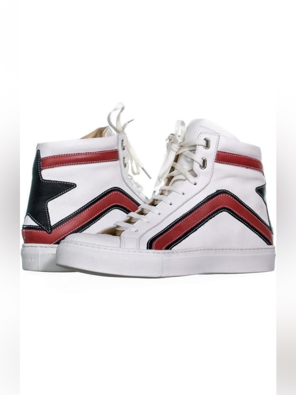 Belstaff dillon high top leather sneakers red white and black women’s 36 stars
